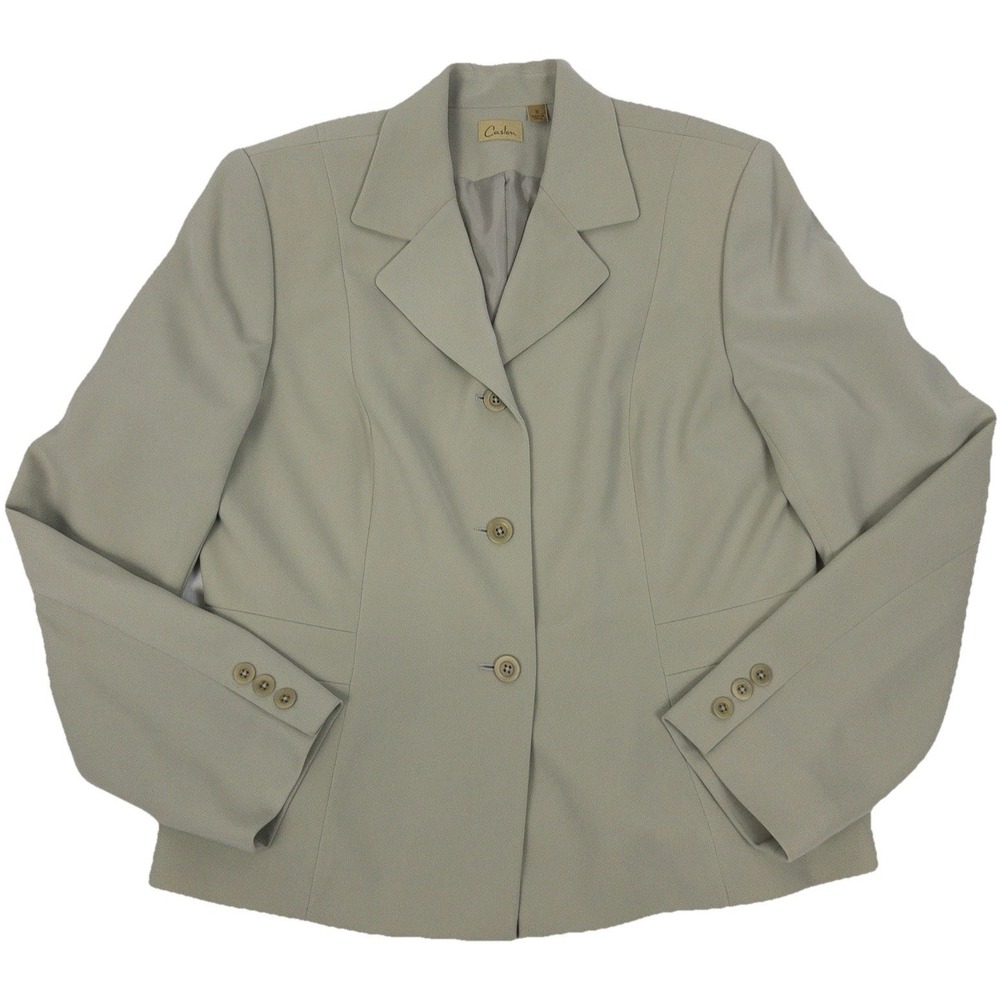 Caslon Womens Blazer Size 16 Sage Green Tailored‎ Career Jacket Lined